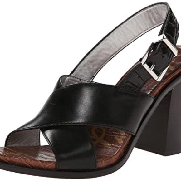 Sam Edelman Shoes - Sam Edleman Ivy Black Leather Sandals Size 7.5